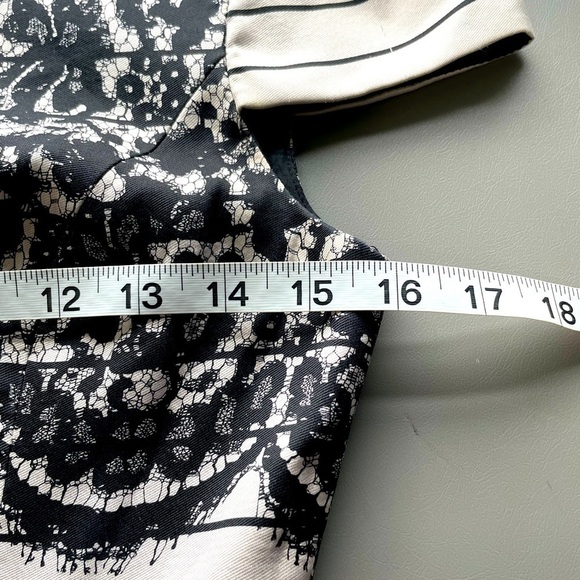 Tibi New York Silk Shift Dress | Size 0 | Black & White Stripes - Picture 14 of 15